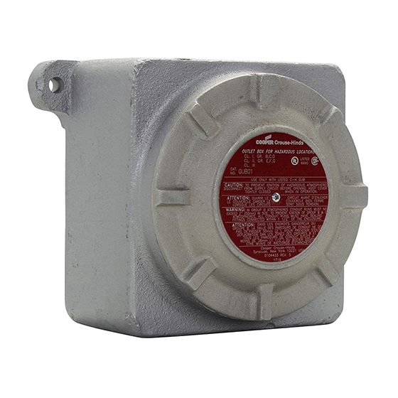 GUB02-SA_EQ1.png CAJA DE DISTRIBUCIÓN TIPO GUB AL. 8"X10"X5-7/8" C/TAPA Ø5-3/8" C/BORNES NEMA 7, CL1 DIV1&2, UL - Imagen 1